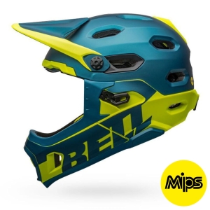 KASK ROWEROWY BELL - SUPER DH MIPS SPHERICAL MATTE/GLOSS BLUE/HI-VIZ R: S (52-56cm) 2026