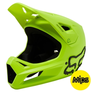 KASK ROWEROWY dla dzieci -  FOX JUNIOR RAMPAGE MIPS FLUO YELLOW R: YS 49-50cm 2022