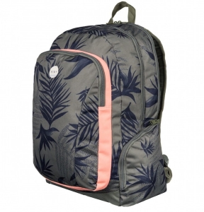 Plecak szkolny ROXY Alright Indo Floral Combo Dusty Olive 25L