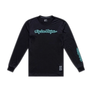 koszulka rowerowa - TLD SKYLINE RIDE TEE SIGNATURE BLACK / REAL TEAL R: S 2026